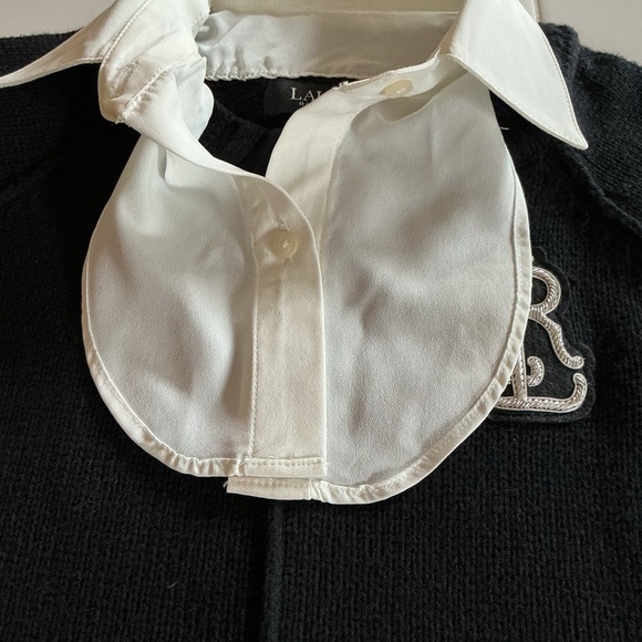 NWT RARE Ralph Lauren Bullion Patch Faux Layer Cotton Blend Sweater - Picture 9 of 12